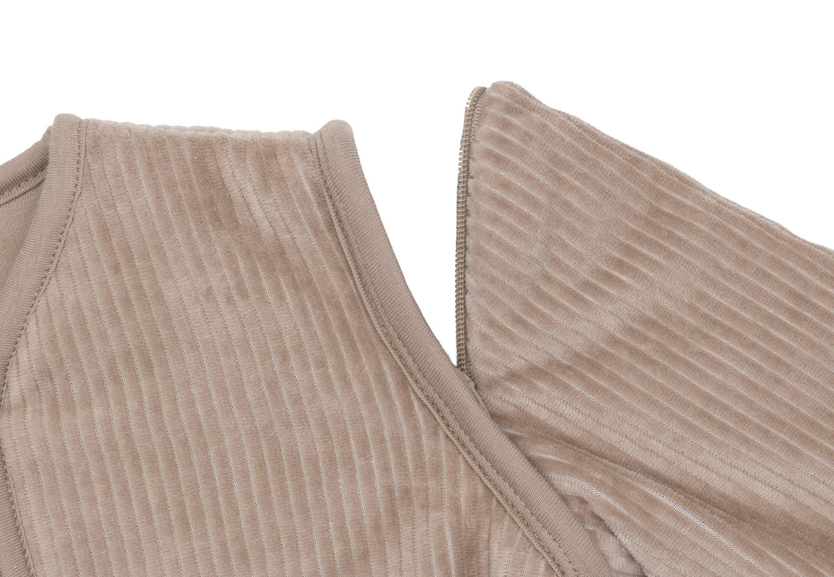 Jollein - Slaapzak met afritsbare mouw Rond Rib - Milky Coffee