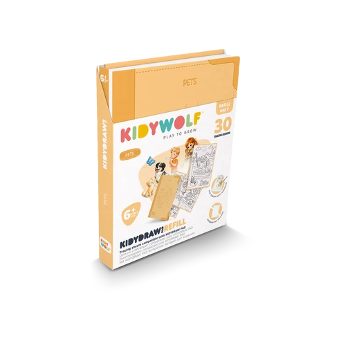 Kidywolf - Refill KIDYDRAW-PAD Extra tekeningen "Pets"