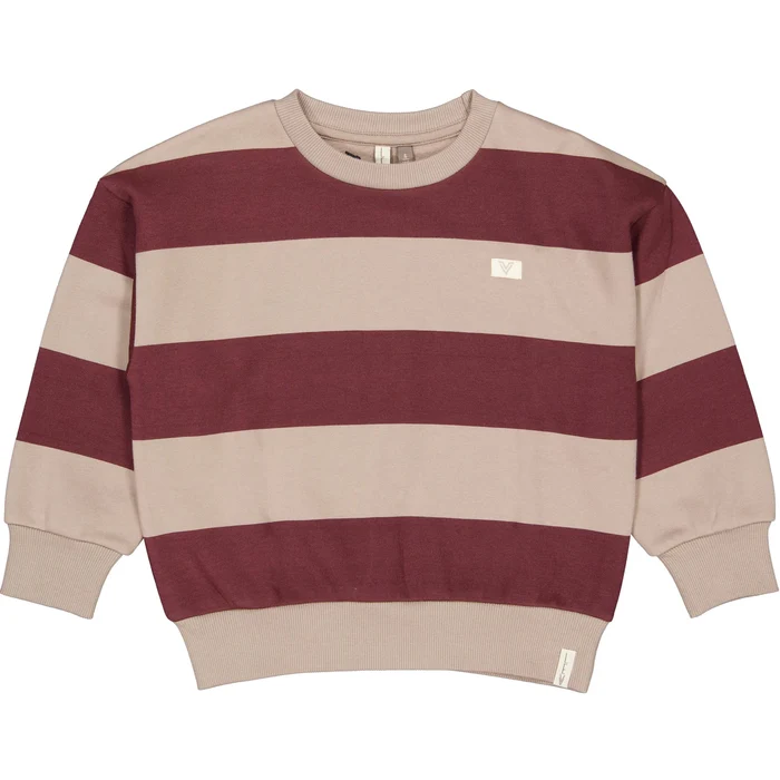 Levv - Bordeauxrode gestreepte sweater | AOP Grey Stripe