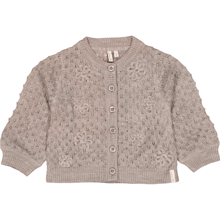 Levv - Lichtgrijs gebreid vest met structuur | Light Taupe