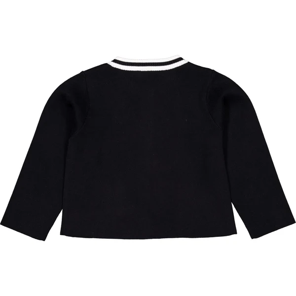 Levv - Zwart vest met witte bies en strikken | Black