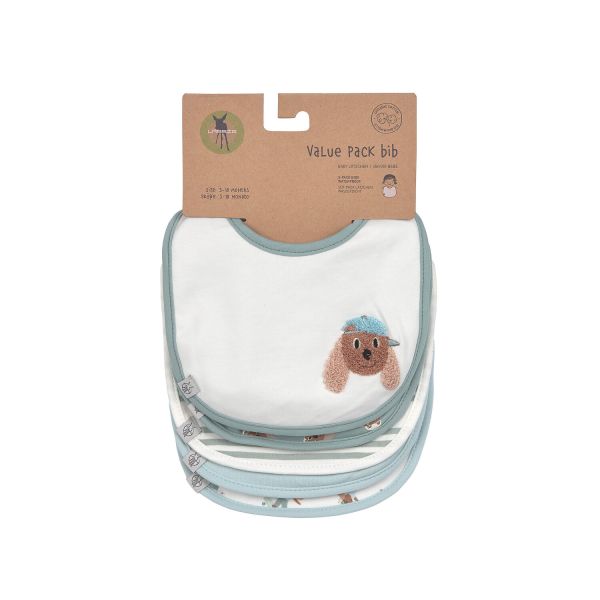 Lässig - Tiny Team Dog Slabbetjes – 5 Stuks – Blauw
