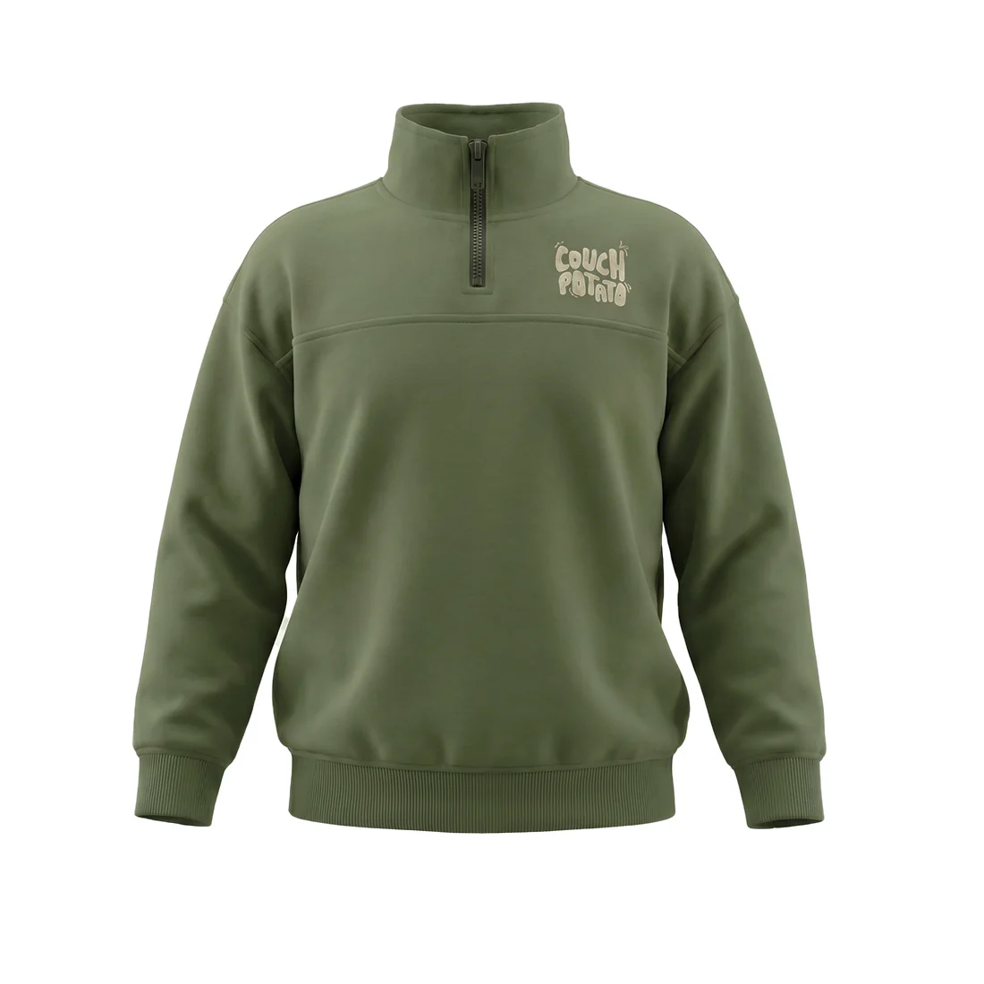 Your Wishes - Jongens Sweater Olijfgroen Rits