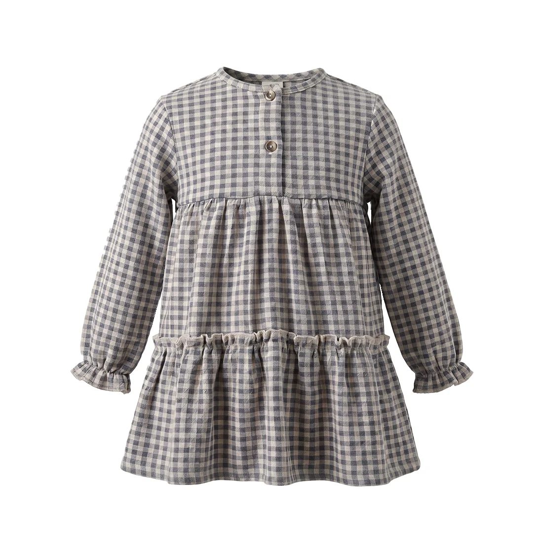 Your Wishes - Meisjes Jurk Blauw Off White Ruit