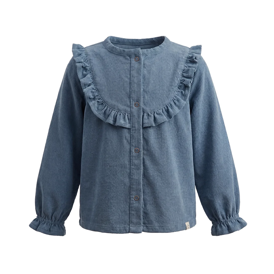 Your Wishes meisjes blouse blauw gestreept ruffle
