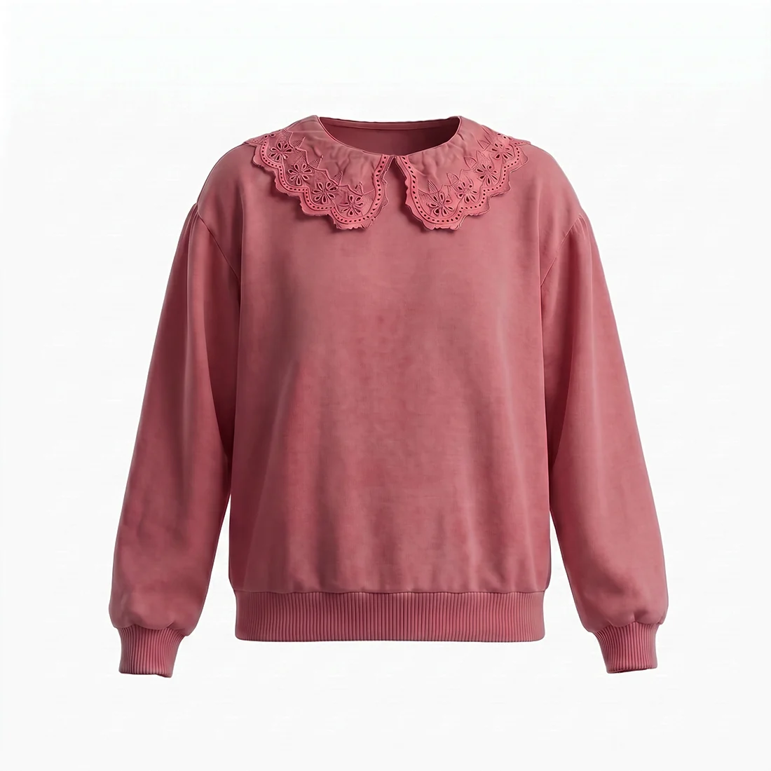 Your Wishes meisjes sweater donkerroze kraag
