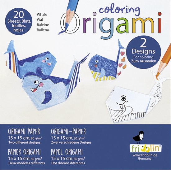 FRIDOLIN - Kleurplaten Origami - Walvis