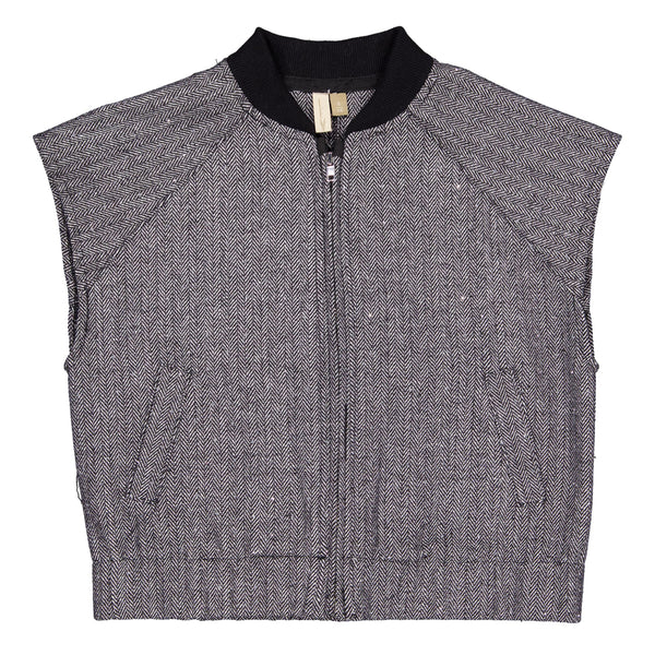 Grijze Bodywarmer Met Zwarte Boord | Black