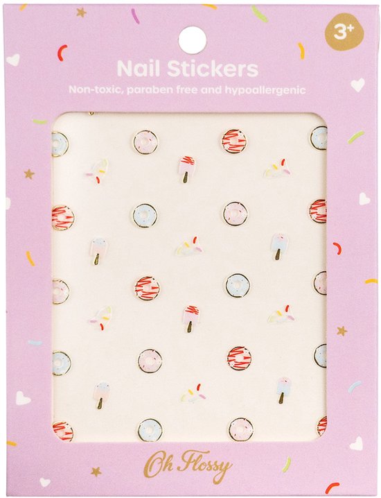 OH FLOSSY - Nagelstickers - Snoepjes - Zelfklevend En Gemakkelijk Te Verwijderen - 3 jaar