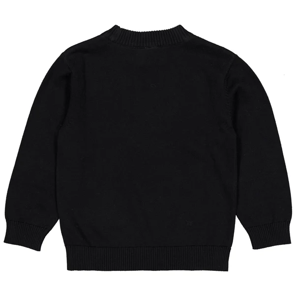 Zwarte Sweater Met Subtiel Borstlogo | Black