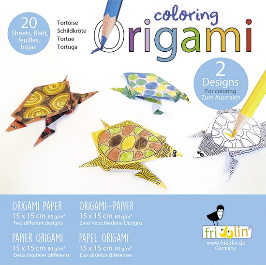 FRIDOLIN - Kleurplaten Origami - Schildpad